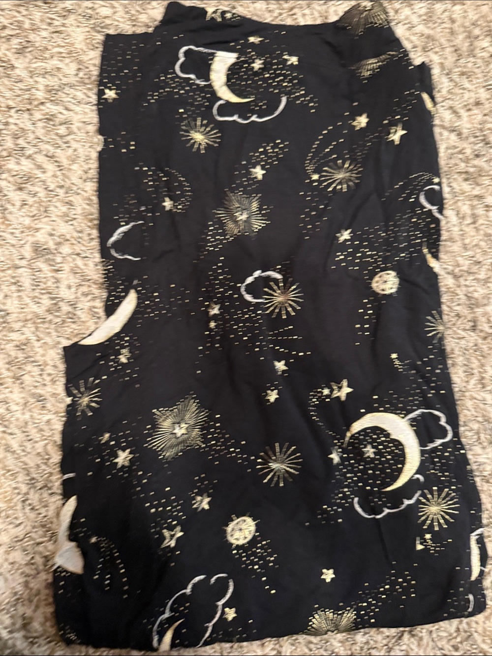 Soma Black and Gold Moon & Stars Cool Nights pants